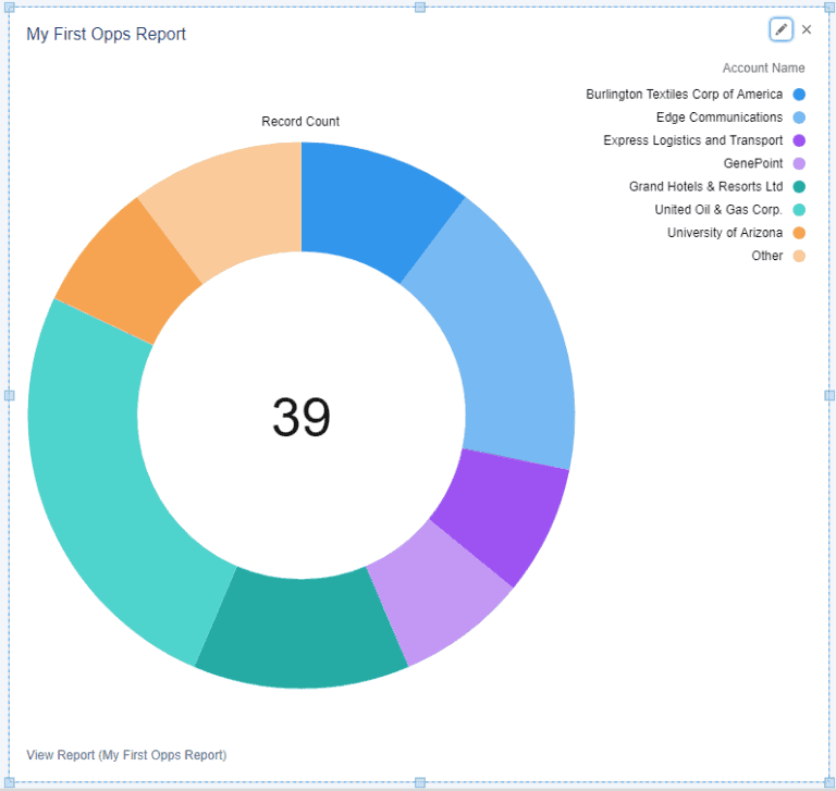 Salesforce Dashboard Chart Types