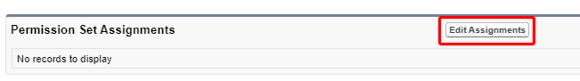 Screenshot of a Salesforce User profile and the 'Edit Permission Set Assignments' button highlighted.