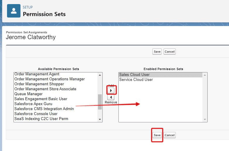 Screenshot of Salesforce Permission Set Allocation screen.