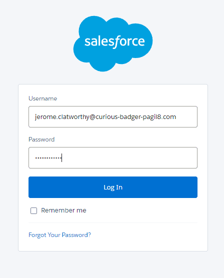 Screenshot of Salesforce Workbench login screen.