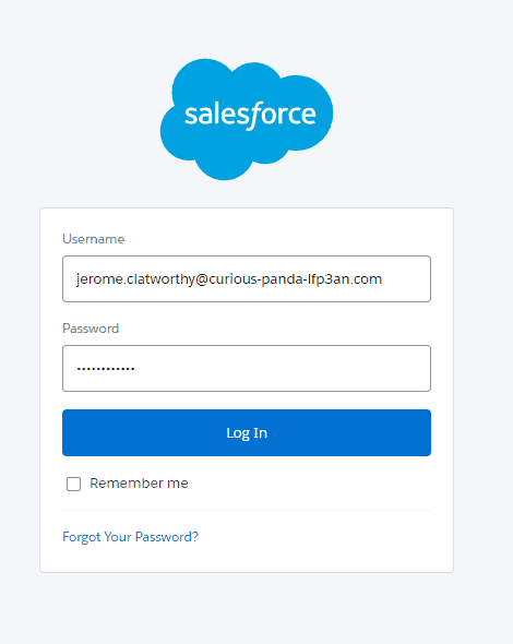 Screenshot of Salesforce Workbench login screen.