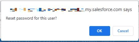 Screenshot of password reset confirmation in Salesforce.