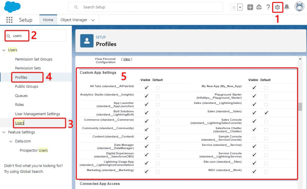 Screenshot of Salesforce Profile Configuration screen.