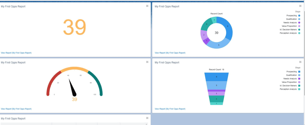 Screenshot of Salesforce Dashboard