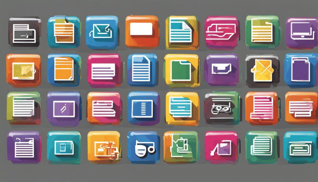 Vector illustration of file icons.